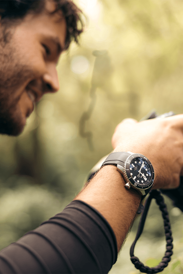 AERA P1 Pilot Watch Release Information details date wildlife Steve Woods Kenya animals Maasai Nato strap