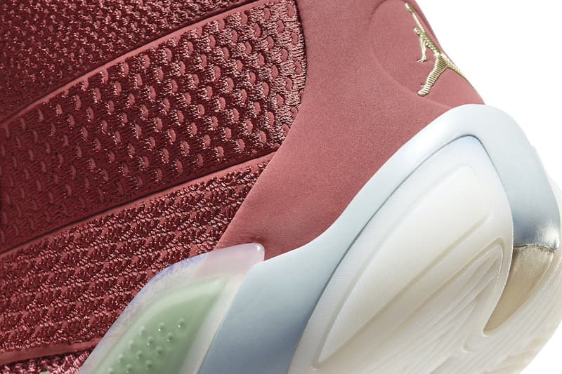 Official Images of the Air Jordan 38 "Chinese New Year" lunar new year january 2024 Cedar/Metallic Gold Grain-Light Pumice-Sail-Oil Green-Dark Team Red FQ8894-600