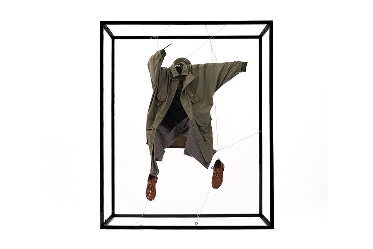 Meet Arran Gregory's Suspended "Invisible Figures" mid-air floating you must create ymc clothing display fall autumn winter collection exhibit art design view