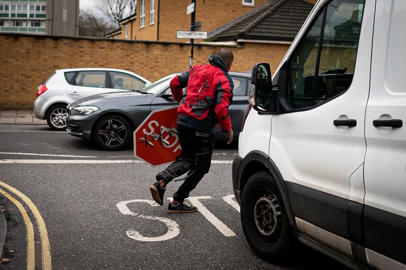 New Banksy Stop Sign Art Stolen Less Than an Hour After Unveiling peckham selfish south london southampton way commercial way military drones gaza palestine israel