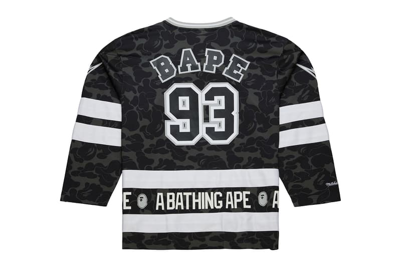 BAPE Teams up With Mitchell & Ness For New NHL Collaboration jersey beanies national hockey league Anaheim Ducks, New York Rangers, Los Angeles Kings, and Florida Panthers