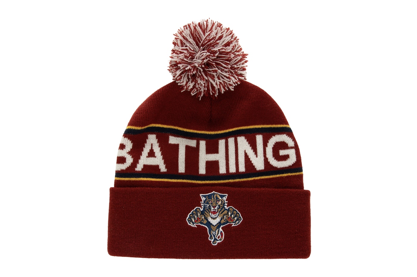BAPE Teams up With Mitchell & Ness For New NHL Collaboration jersey beanies national hockey league Anaheim Ducks, New York Rangers, Los Angeles Kings, and Florida Panthers