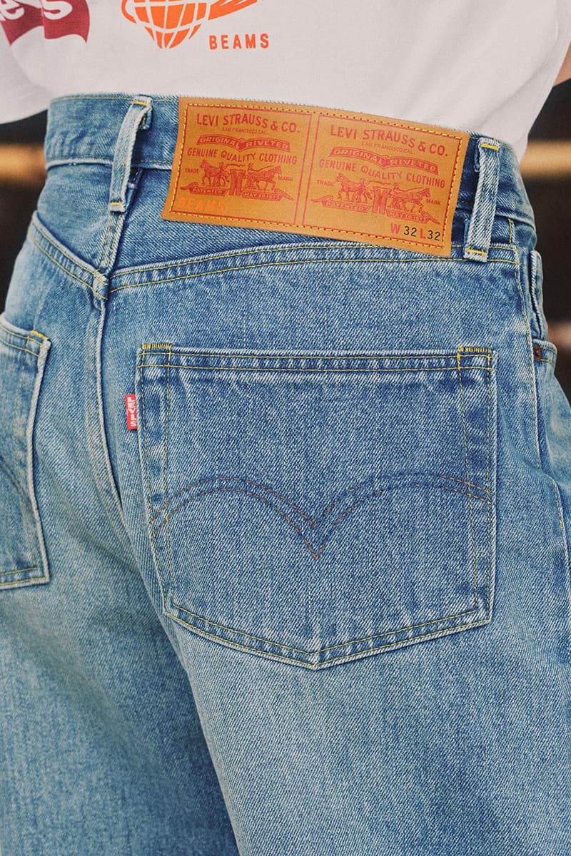 BEAMS x Levi's Unveil Fourth Collaborative Capsule half and half inside out super wide collab collection release price orange stitch 