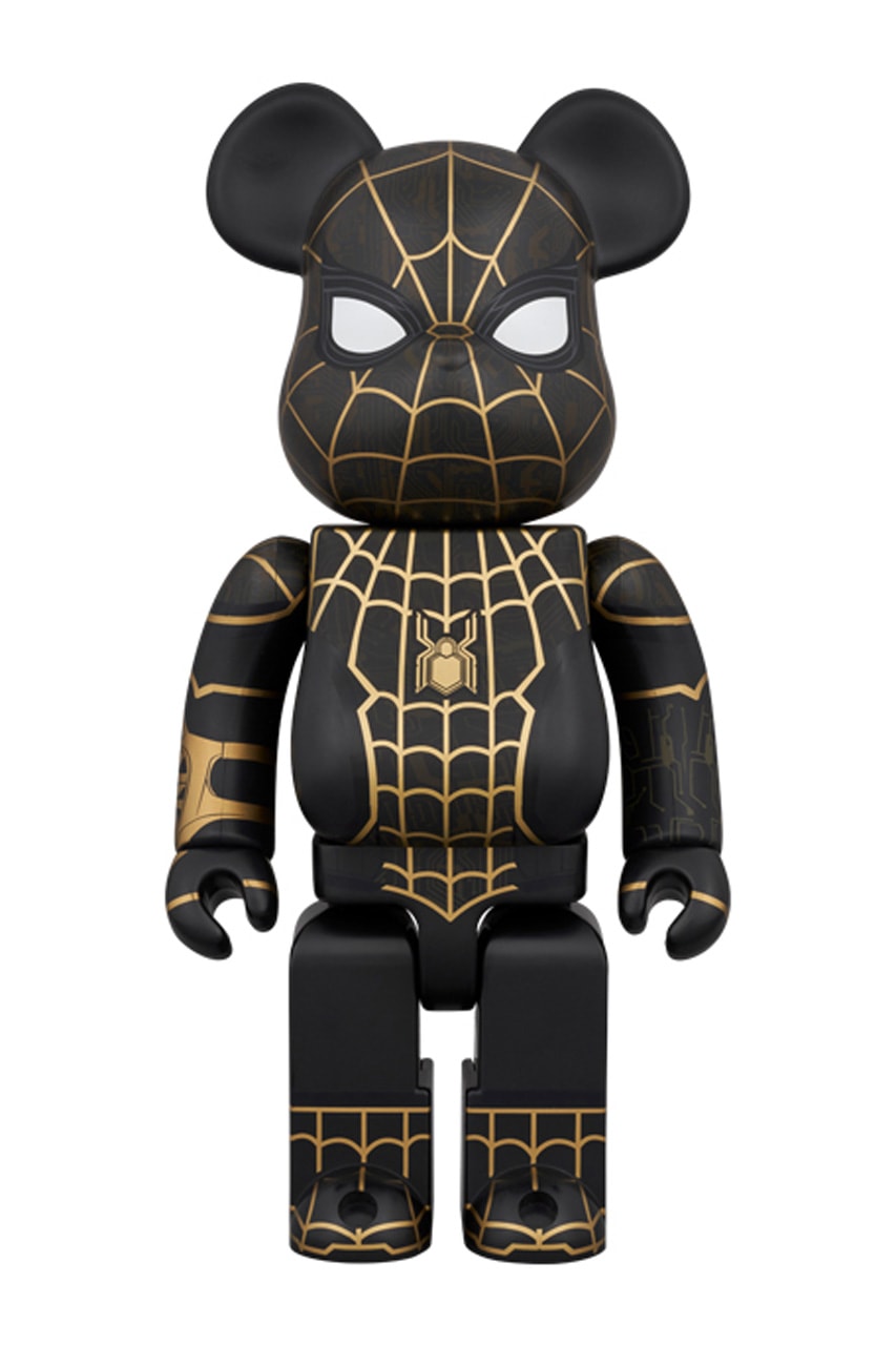 BE@RBRICK Looks to 'Spider-Man: No Way Home' for New Figures tom holland spiderman movie black gold suit zendaya film release january price 400 100 1000 size drop