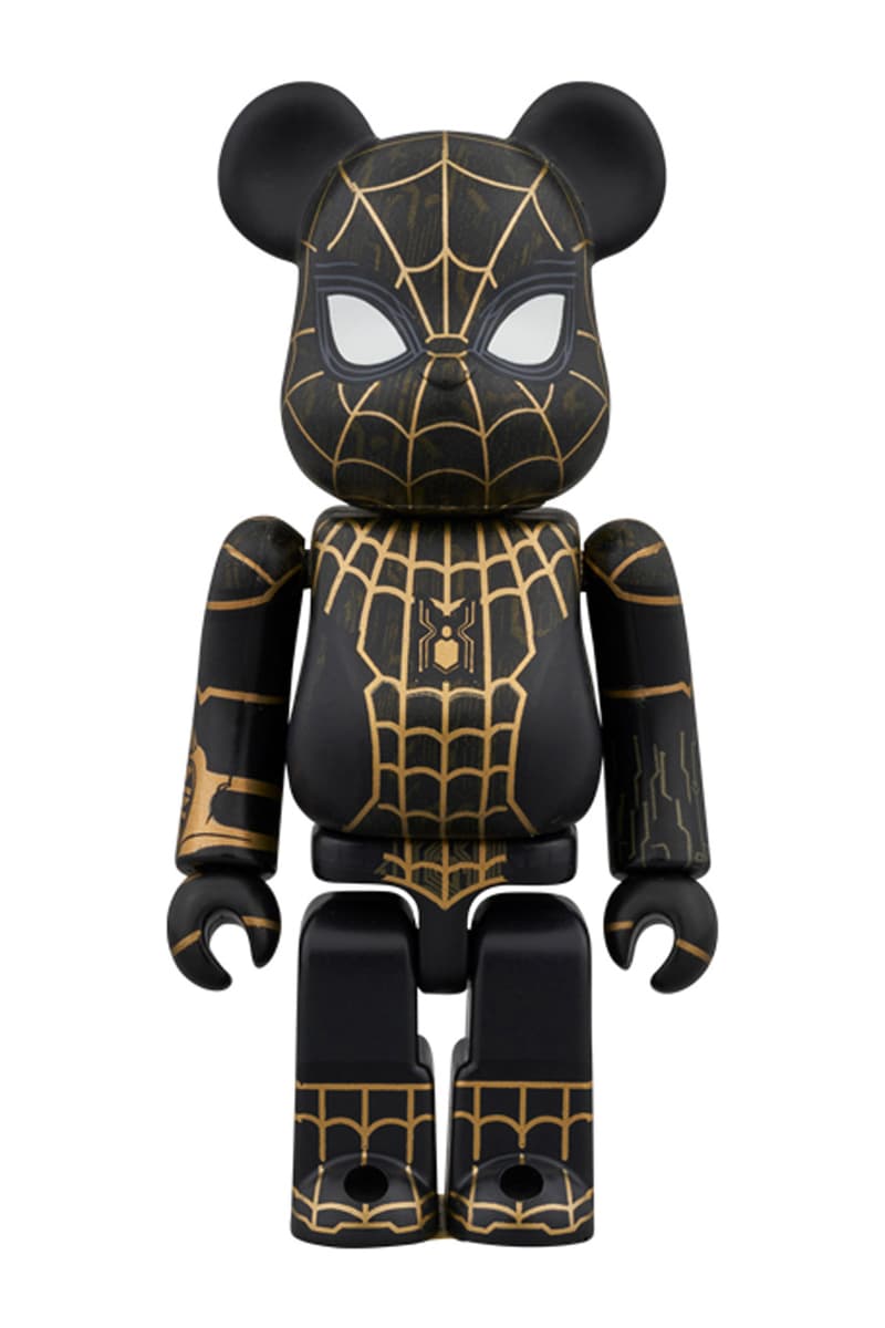 BE@RBRICK Looks to 'Spider-Man: No Way Home' for New Figures tom holland spiderman movie black gold suit zendaya film release january price 400 100 1000 size drop