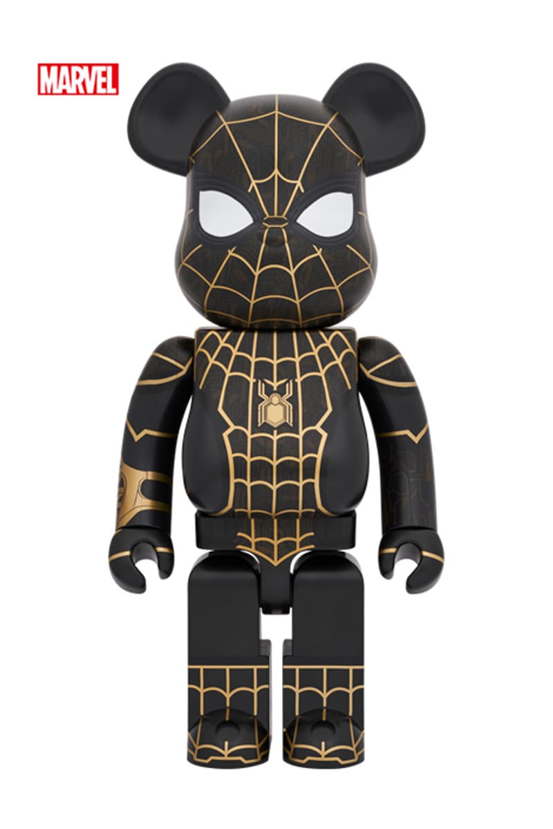 BE@RBRICK Looks to 'Spider-Man: No Way Home' for New Figures tom holland spiderman movie black gold suit zendaya film release january price 400 100 1000 size drop