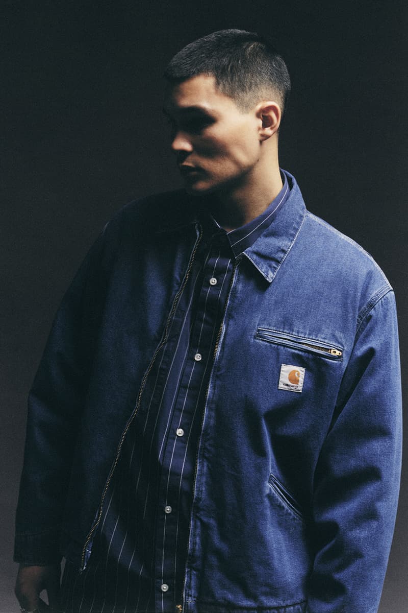 Carhartt WIP SS24 Pre-Collection Highlights Key Essentials release info archetypal silhouettes hickory stripe denim polyotton structurees active jacekt in dearborn canvas chore jackets