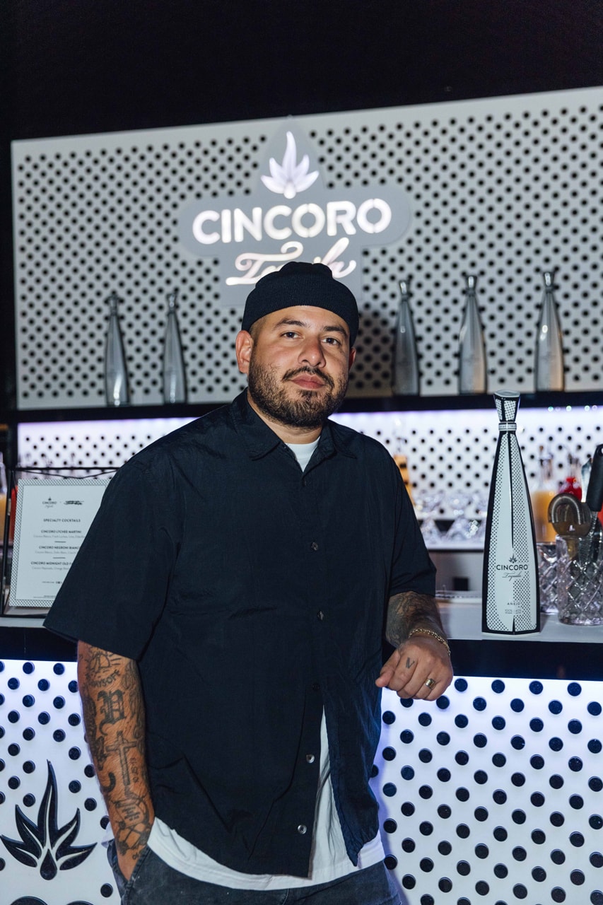 Cincoro Tequila Joshua Vides Monochromatic Black-and-White Design Artist-Led Collaboration Cincoro Añejo x Josh Vides Miami Art Week Edition Hotel