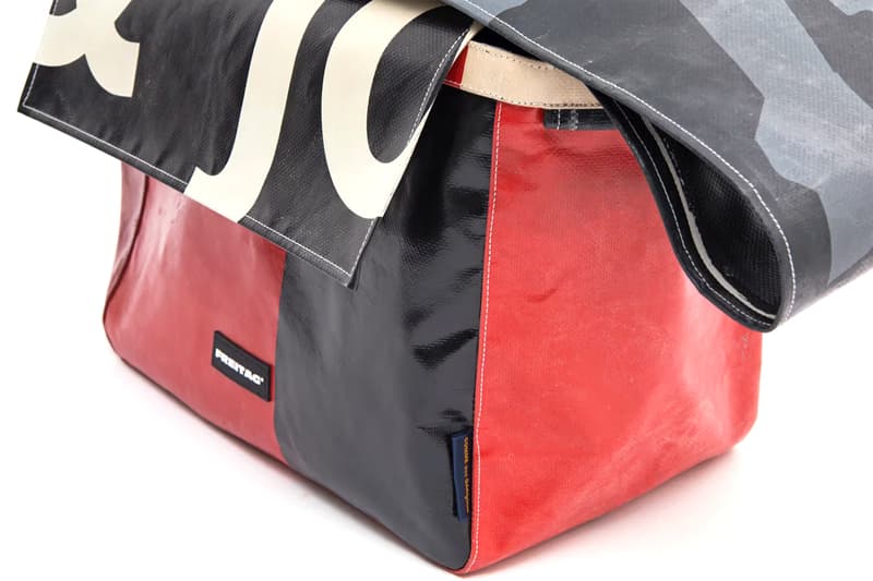 COMME des GARÇONS and FREITAG Launch Holiday Collection bag sustainable release cdg drop price founder and designer Rei Kawakubo messenger upcycled tote purse color