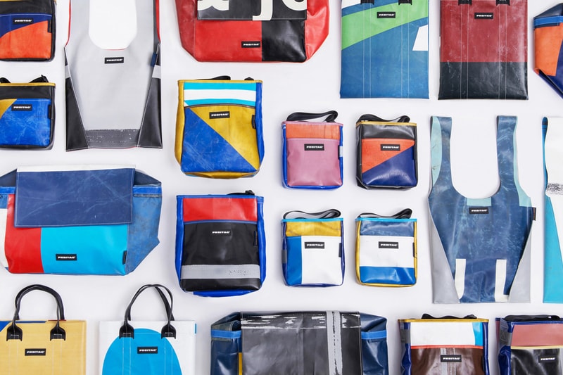 COMME des GARÇONS and FREITAG Launch Holiday Collection bag sustainable release cdg drop price founder and designer Rei Kawakubo messenger upcycled tote purse color