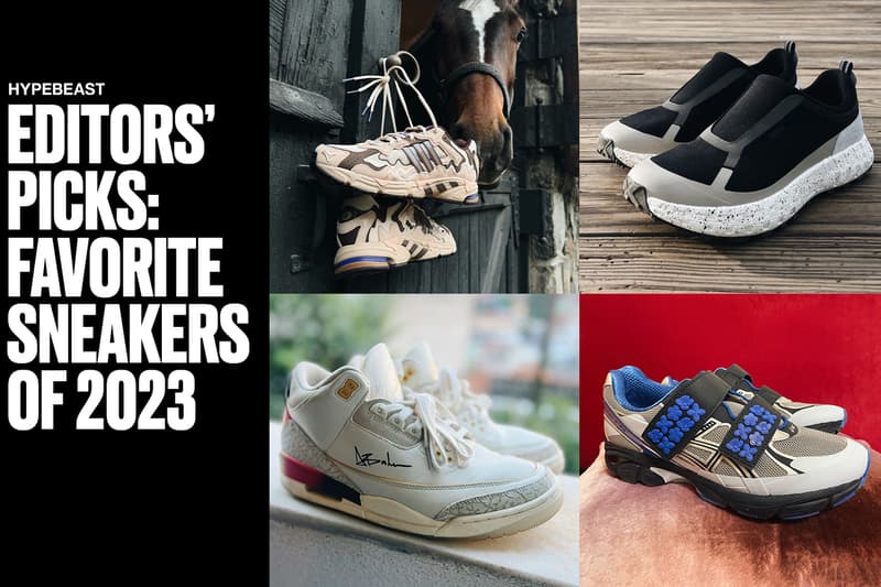 Editors' Picks: Best Sneakers of 2023 List Hypebeast info FENTY x PUMA Avanti “Aged Silver” HAVEN x norda 003 Undermycar x atmos x ASICS GEL-KAYANO 14 “Pepper” J Balvin x Air Jordan 3 "Medellín Sunset" ASICS GEL-1130 “Kale Green” Bad Bunny x adidas Response CL "Paso Fino" Martine Rose x Nike Mule Shox MR4 “Safety Orange” Children of the Discordance x COSTS x Salomon XT-6 ADV ASICS GEL-LYTE III “Shamrock Green” Air Jordan 3 "White Cement Reimagined" PACE x ASICS GEL-QUANTUM 360 VII New Balance 860v2 ''Earth'' Cecilie Bahnsen x ASICS GT-2160 Blue Trainers Travis Scott x Air Jordan 1 Low Golf Crocs Pollex Clog "Niagara"