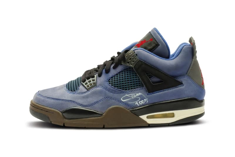 Eminem's Signed Pair of Air Jordan 4 "Encore" up for Auction sotheby's autographed aj4 blue red black 