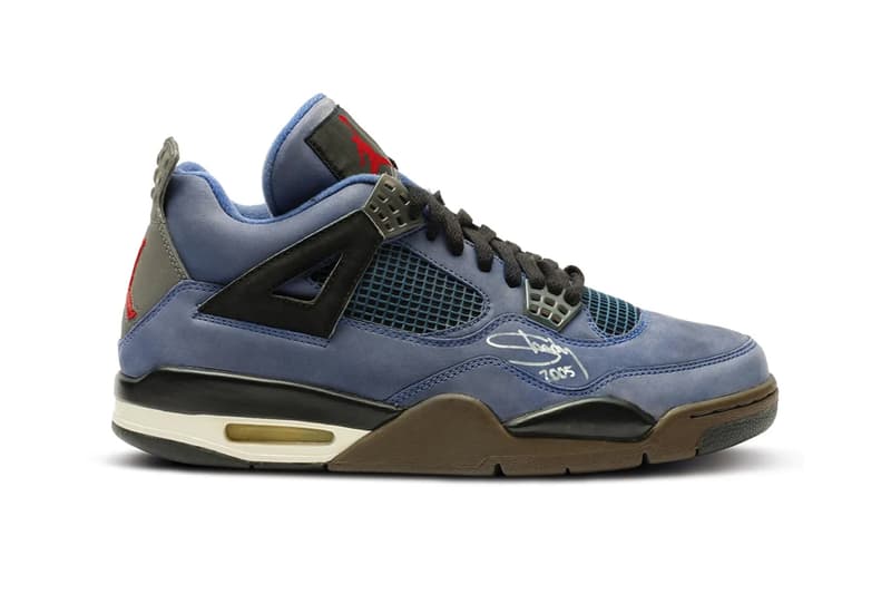 Eminem's Signed Pair of Air Jordan 4 "Encore" up for Auction sotheby's autographed aj4 blue red black 