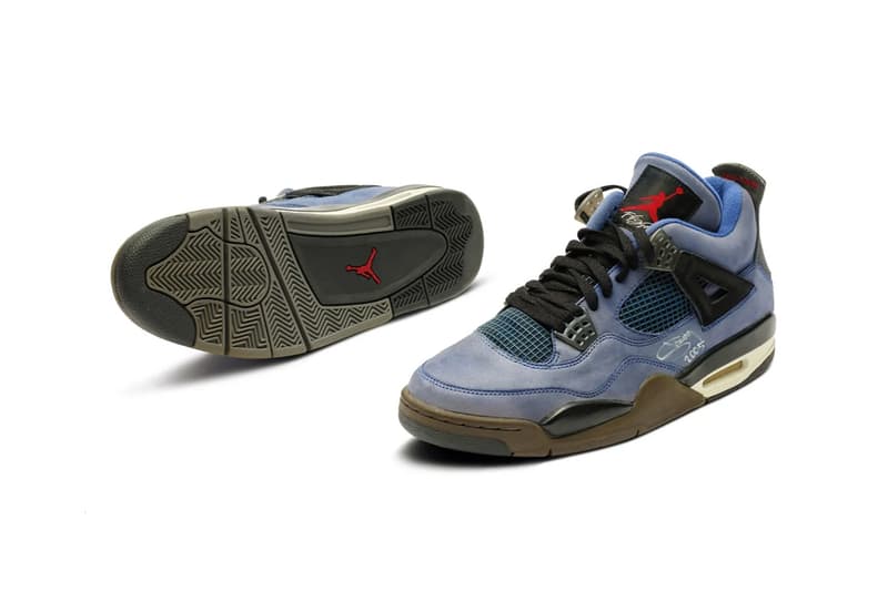 Eminem's Signed Pair of Air Jordan 4 "Encore" up for Auction sotheby's autographed aj4 blue red black 