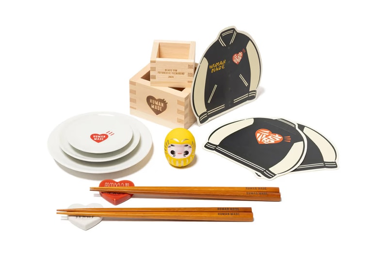 HUMAN MADE Readies for a Lucky New Year good luck  "A・KE・O MADE" capsule release price chopsticks plate link cop store yen dollars usd envelope paper heart logo nigo