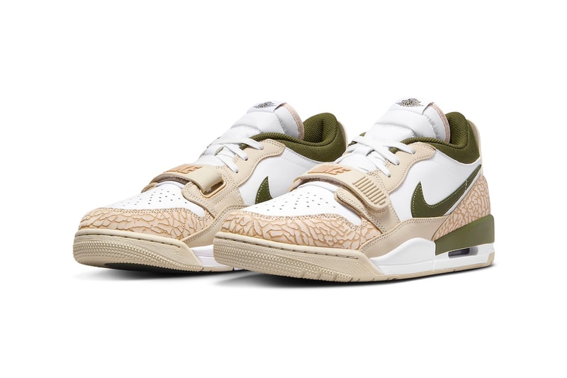Official Look at Jordan Legacy 312 Low "PSG" FZ4358-100 White/Hemp-Sail-Sequoia Green january 2024 swoosh paris saint germain mbappe