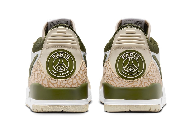 Official Look at Jordan Legacy 312 Low "PSG" FZ4358-100 White/Hemp-Sail-Sequoia Green january 2024 swoosh paris saint germain mbappe