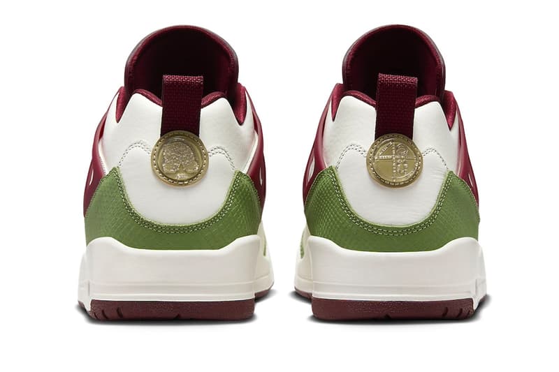 Official Look at Jordan Spizike Low "Chinese New Year" FJ6372-100 Sail/Oil Green-Dark Team Red-Metallic Gold Grain jumpman lunar new year jordan brand air jordan