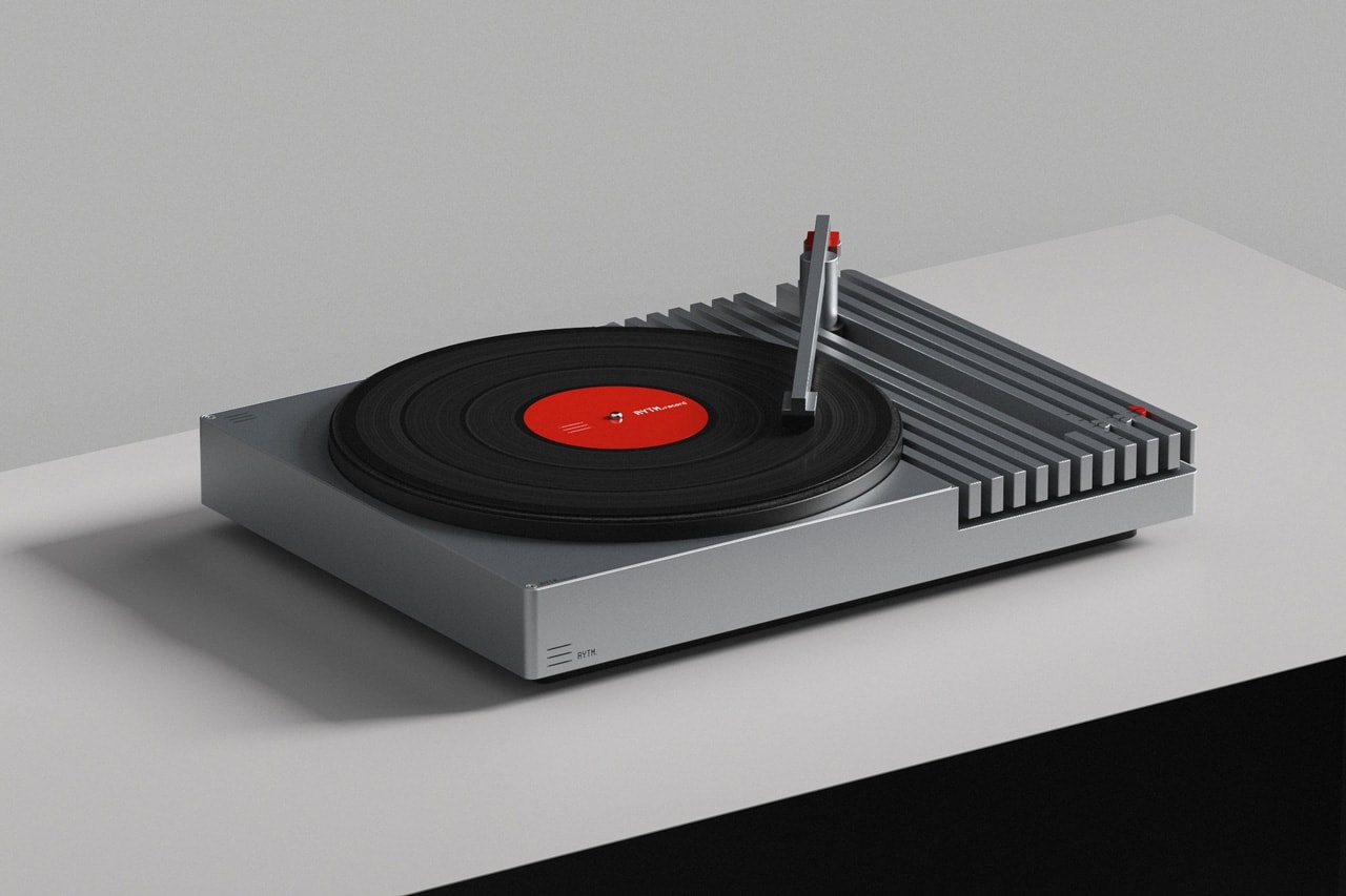 jorge paez vinyl record player turntable design industrial artist vertical slat look grey product details technical specs