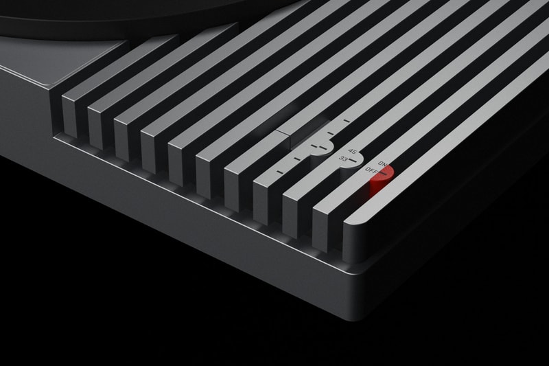 jorge paez vinyl record player turntable design industrial artist vertical slat look grey product details technical specs