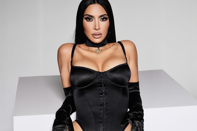 Kim Kardashian Models Rubber and Faux Leather Swimwear for SKIMS in New  Campaign