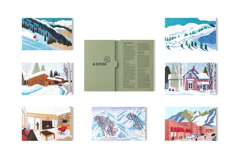 Louis Vuitton Hits the Slopes for Winter Resorts City Guide Box Set Courchevel, Cortina d'Ampezzo, Aspen, Gstaad, St. Moritz and – for the first time – Kitzbühel and Crans-Montana, curated by illustrators Tom Haugomat, Sarah Mazzetti, Jochen Gerner, Simon Bailly, Lisa Mouchet, Giacomo Nanni and Fanny Blanc image release link price colorado europe image design travel