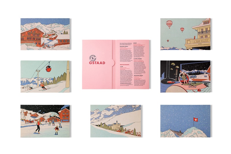 Louis Vuitton Hits the Slopes for Winter Resorts City Guide Box Set Courchevel, Cortina d'Ampezzo, Aspen, Gstaad, St. Moritz and – for the first time – Kitzbühel and Crans-Montana, curated by illustrators Tom Haugomat, Sarah Mazzetti, Jochen Gerner, Simon Bailly, Lisa Mouchet, Giacomo Nanni and Fanny Blanc image release link price colorado europe image design travel 