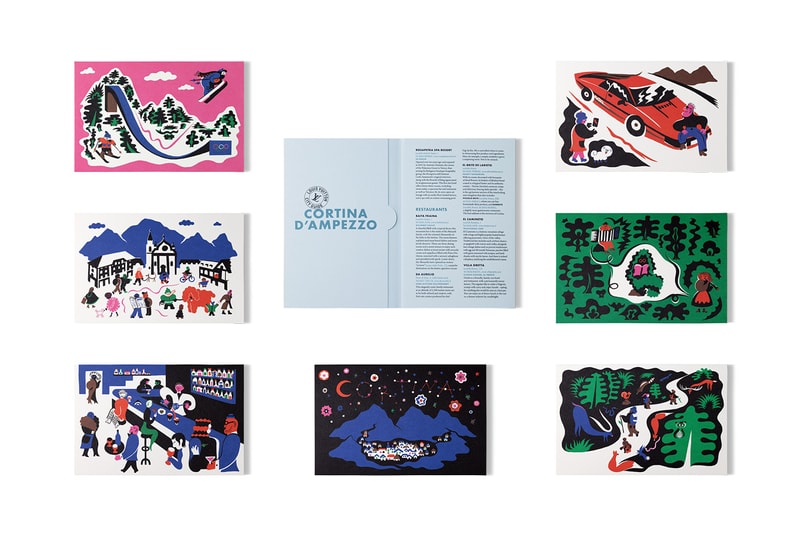 Louis Vuitton Hits the Slopes for Winter Resorts City Guide Box Set Courchevel, Cortina d'Ampezzo, Aspen, Gstaad, St. Moritz and – for the first time – Kitzbühel and Crans-Montana, curated by illustrators Tom Haugomat, Sarah Mazzetti, Jochen Gerner, Simon Bailly, Lisa Mouchet, Giacomo Nanni and Fanny Blanc image release link price colorado europe image design travel 