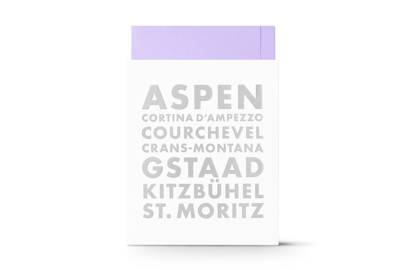 Louis Vuitton Hits the Slopes for Winter Resorts City Guide Box Set Courchevel, Cortina d'Ampezzo, Aspen, Gstaad, St. Moritz and – for the first time – Kitzbühel and Crans-Montana, curated by illustrators Tom Haugomat, Sarah Mazzetti, Jochen Gerner, Simon Bailly, Lisa Mouchet, Giacomo Nanni and Fanny Blanc image release link price colorado europe image design travel 