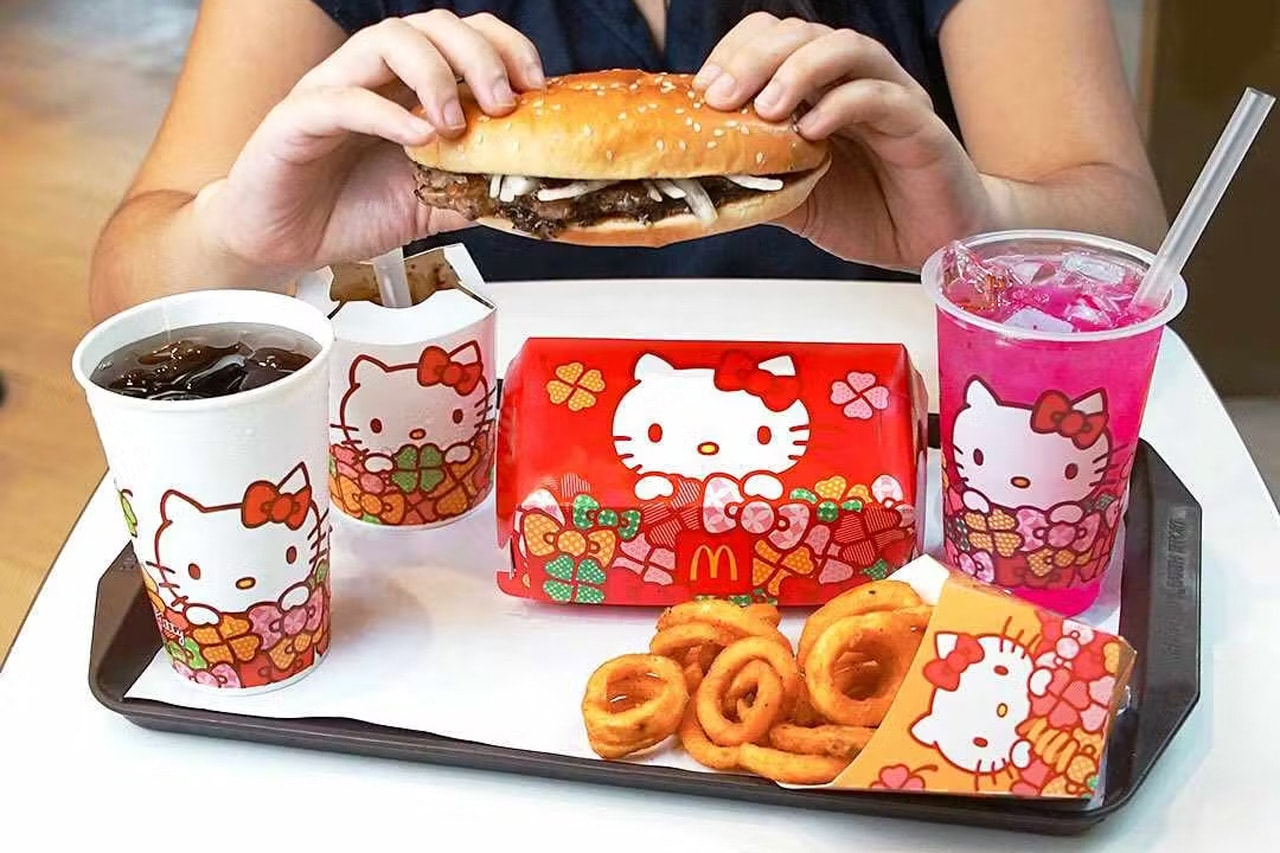 mcdonalds indonesia hello kitty anniversary meal launch character birthday 50th prosperity burger dragon fruit fizz fries