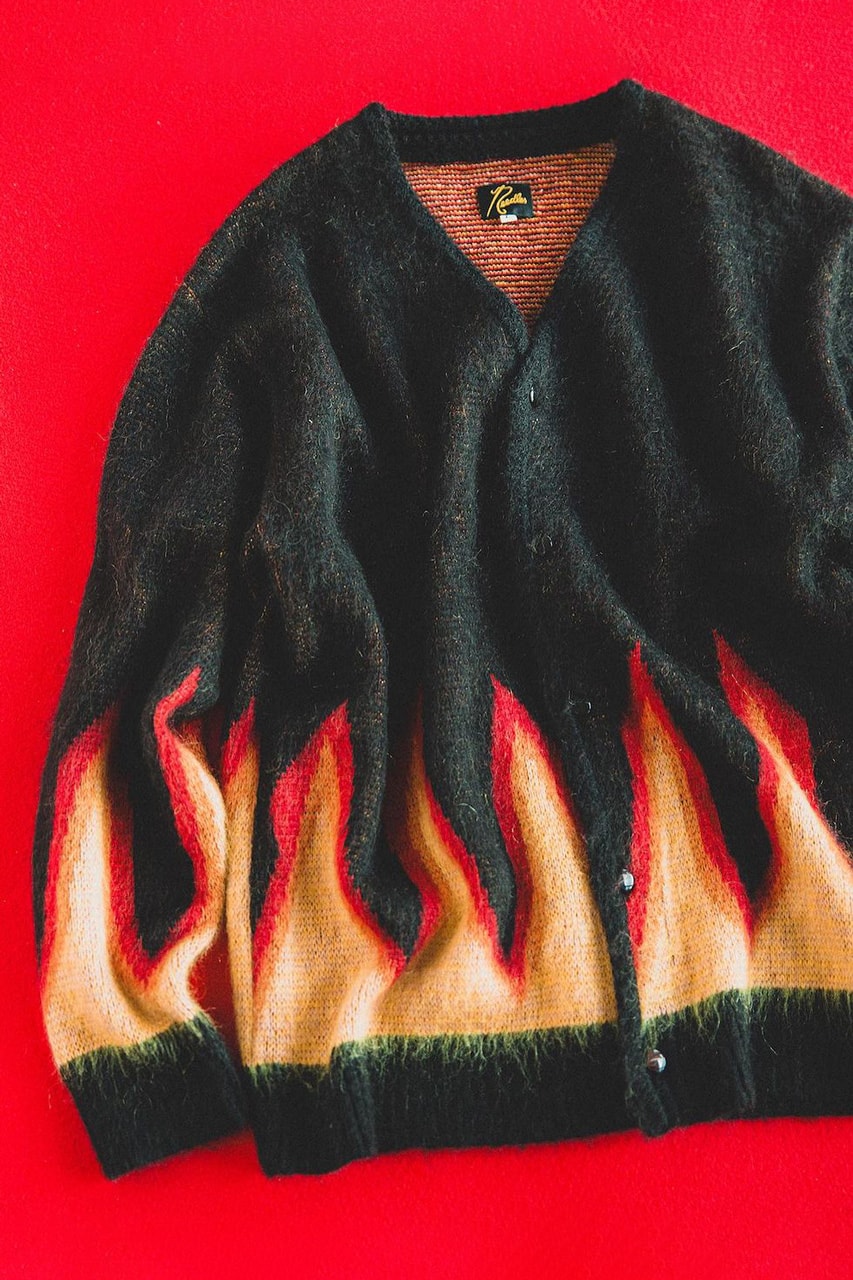 Needles Taps BEAMS for Fire Mohair Cardigan flame soft fuzzy soft release purchase sweater 