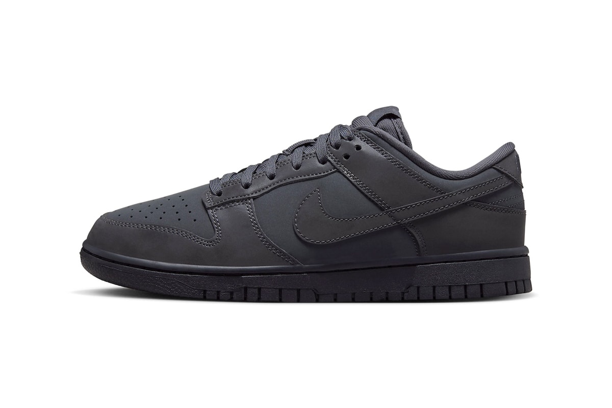 Nike Dunk Low Arrives in Stealthy "Cyber Reflective" Colorway Anthracite/Racer Blue-Black swoosh low top shoes sneakers