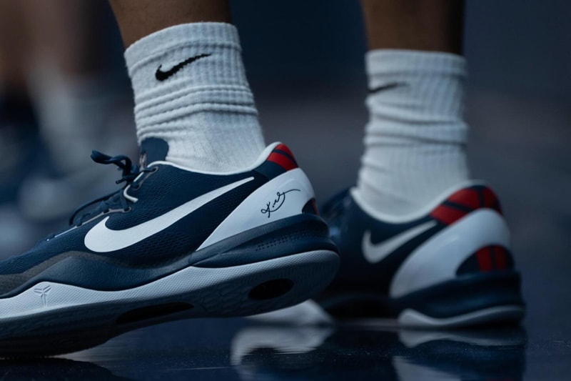 UCONN Basketball Team Receives Nike Kobe 8 Protro PEs ncaa vanessa bryant kobe bryant mamba midnight navy white varsity red husky nike mamba program
