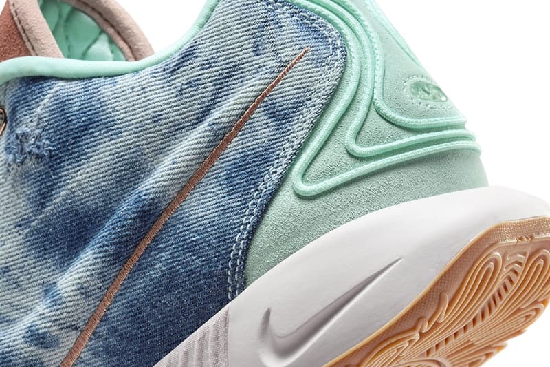 Nike LeBron 21 Aragonite Has an Official Release Date HF5466-300 Jade Ice/Emerald Rise-Platinum Violet-Terra Blush lebron james swoosh nike basketball