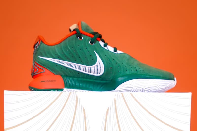 Florida A&M University Receives Nike LeBron 21 PE Sneakers famu lebron james swoosh nike tallahassee school green orange