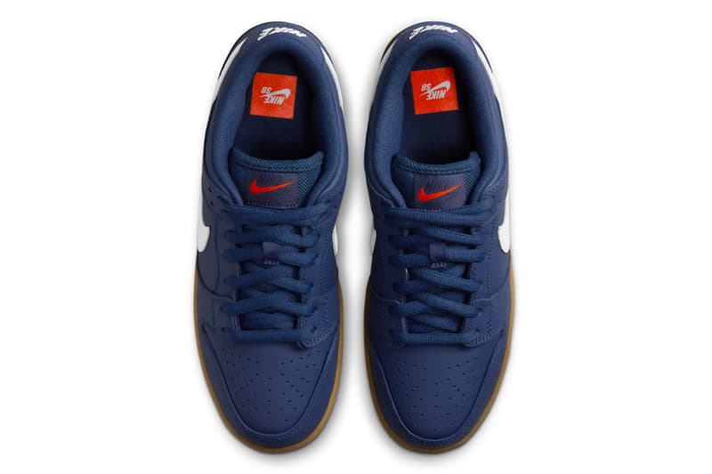 Nike SB Dunk Low "Navy Gum" FJ1674-400 Release Info NAVY/WHITE-GUM LIGHT BROWN skate shoes low top swooshpp