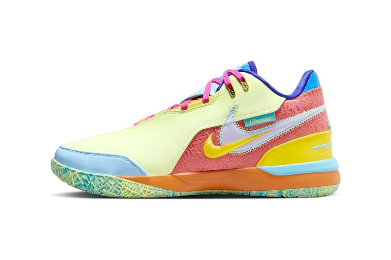 Official Images of the Nike Zoom LeBron NXXT Gen Ampd "Multi-Color" FZ7885-500 lebron james king los angeles lakers nba basketball star Violet Mist/Barely Volt-Photo Blue-Alchemy Pink-Bright Crimson