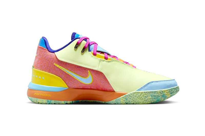 Official Images of the Nike Zoom LeBron NXXT Gen Ampd "Multi-Color" FZ7885-500 lebron james king los angeles lakers nba basketball star Violet Mist/Barely Volt-Photo Blue-Alchemy Pink-Bright Crimson