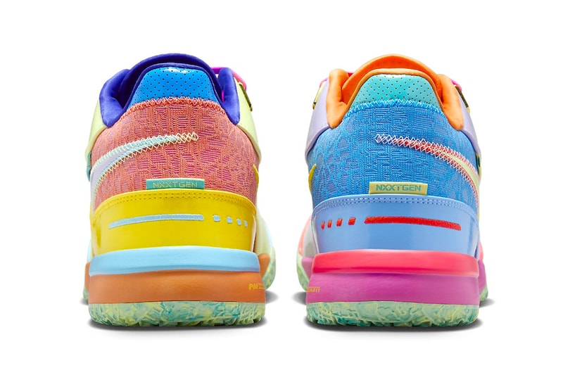 Official Images of the Nike Zoom LeBron NXXT Gen Ampd "Multi-Color" FZ7885-500 lebron james king los angeles lakers nba basketball star Violet Mist/Barely Volt-Photo Blue-Alchemy Pink-Bright Crimson