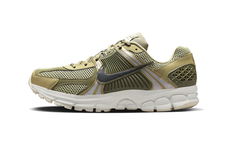 Nike Zoom Vomero 5 Resurfaces in "Neutral Olive" FJ1915-200 comfortable dad sneakers swoosh everyday shoes green