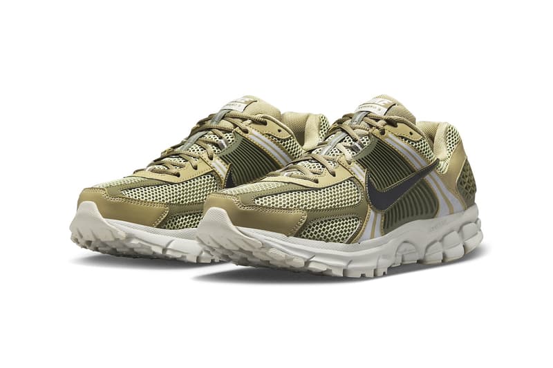 Nike Zoom Vomero 5 Resurfaces in "Neutral Olive" FJ1915-200 comfortable dad sneakers swoosh everyday shoes green