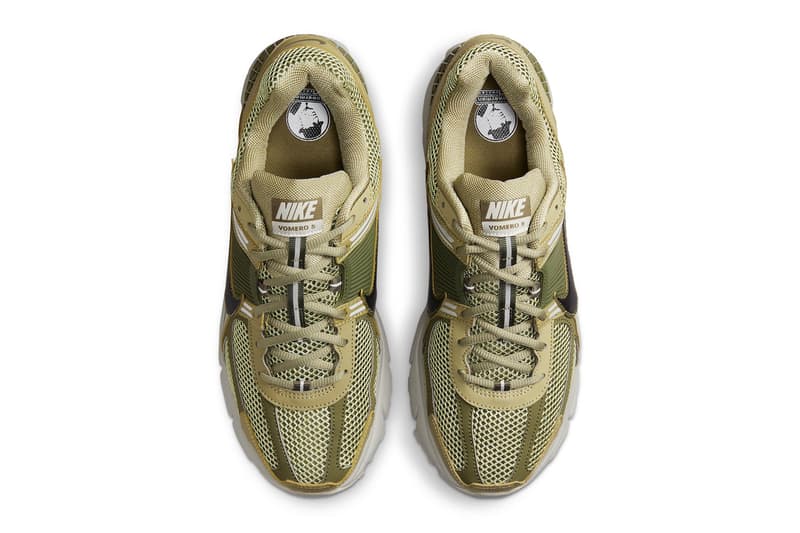 Nike Zoom Vomero 5 Resurfaces in "Neutral Olive" FJ1915-200 comfortable dad sneakers swoosh everyday shoes green 