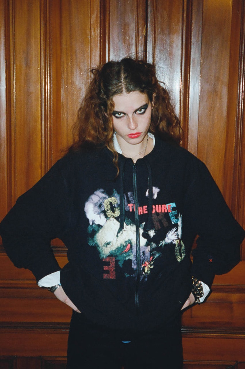 NOAH x The Cure Looks to Classic Tour Merch hoodie sweater release lookbook price t shirt graphic vibrant Perla Haney-Jardine brendon babenzian