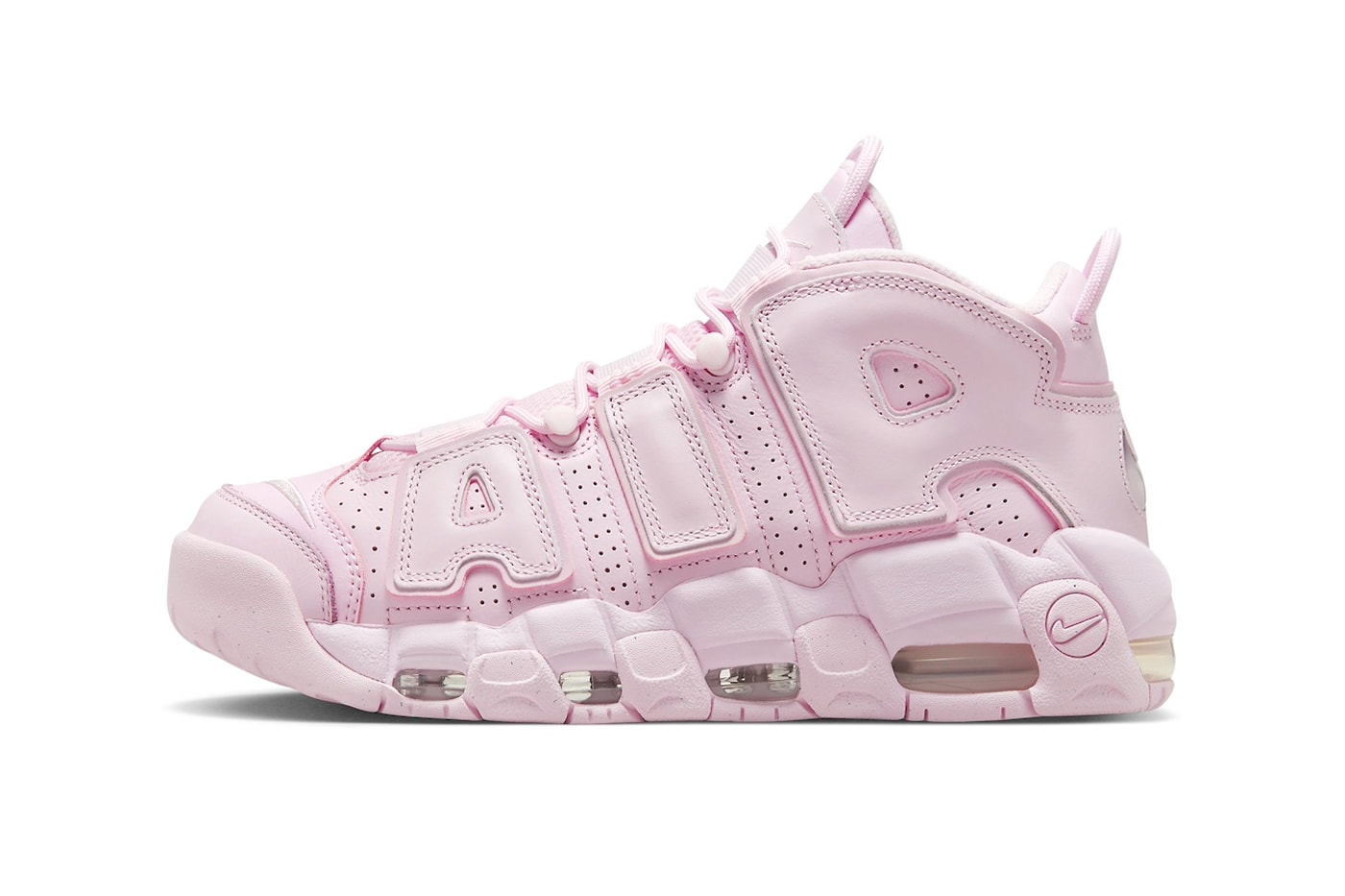 Official Images of the Nike Air More Uptempo "Pink Foam" DV1137-600 pink foam white spring 2024 cotton candy pink scottie pippen basketball retro high top shoe
