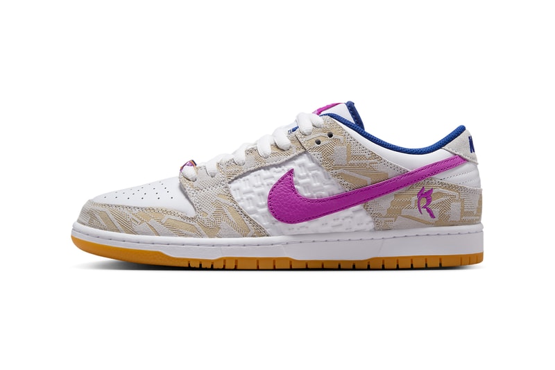 On-Feet Look at the Rayssa Leal x Nike SB Dunk Low Pure Platinum/Deep Royal Blue-Vivid Purple-White-Gum Yellow FZ5251-001 brazilian skater