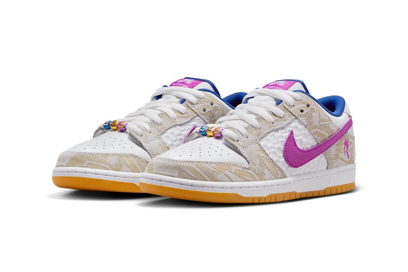 On-Feet Look at the Rayssa Leal x Nike SB Dunk Low Pure Platinum/Deep Royal Blue-Vivid Purple-White-Gum Yellow FZ5251-001 brazilian skater