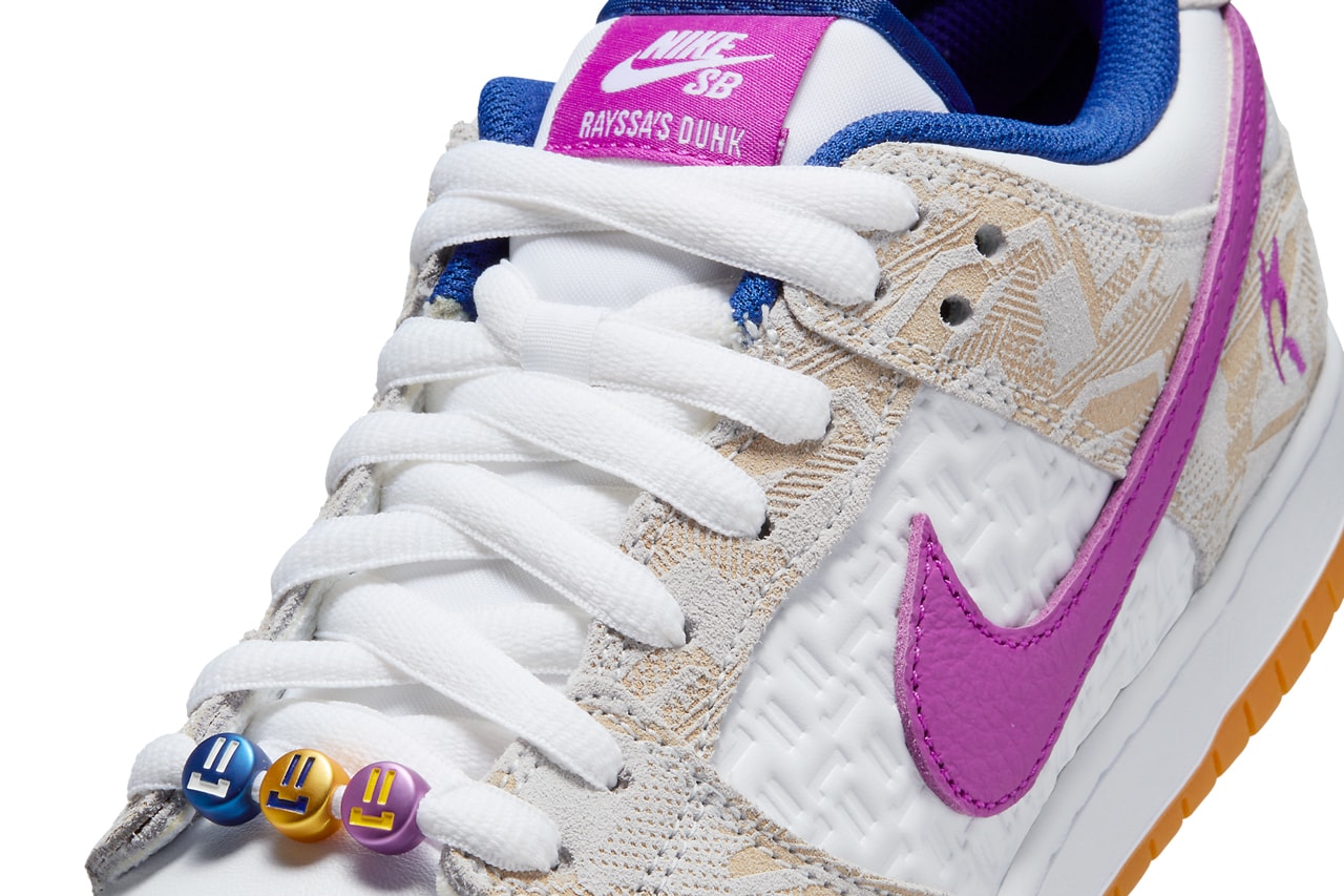 On-Feet Look at the Rayssa Leal x Nike SB Dunk Low Pure Platinum/Deep Royal Blue-Vivid Purple-White-Gum Yellow FZ5251-001 brazilian skater