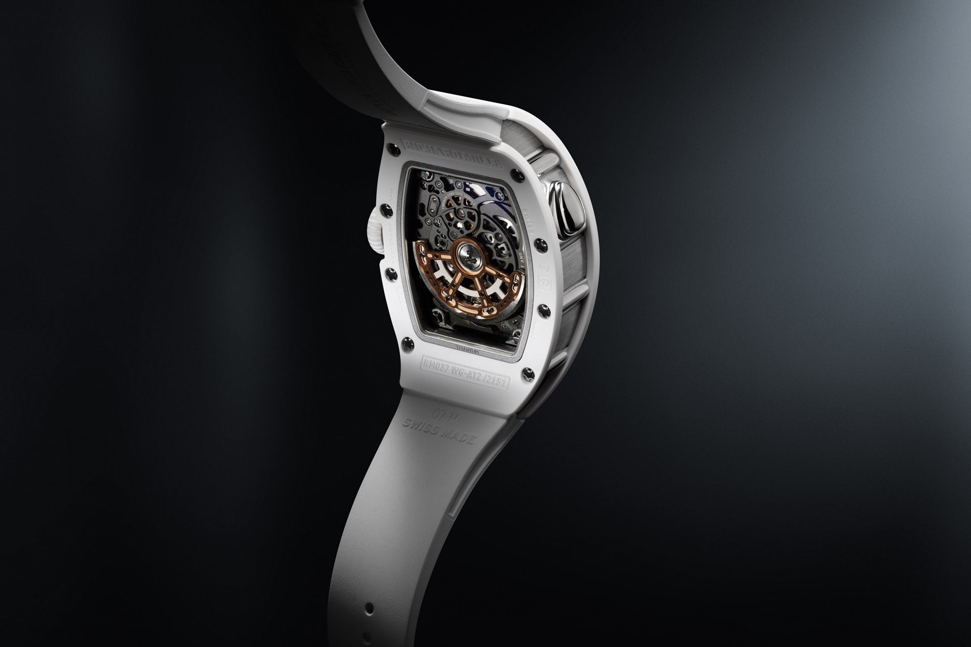 richard mille rm 037 watches ceramic carbon tpt gold caliber automatic winding crma1 ladies onyx diamond mother of pearl