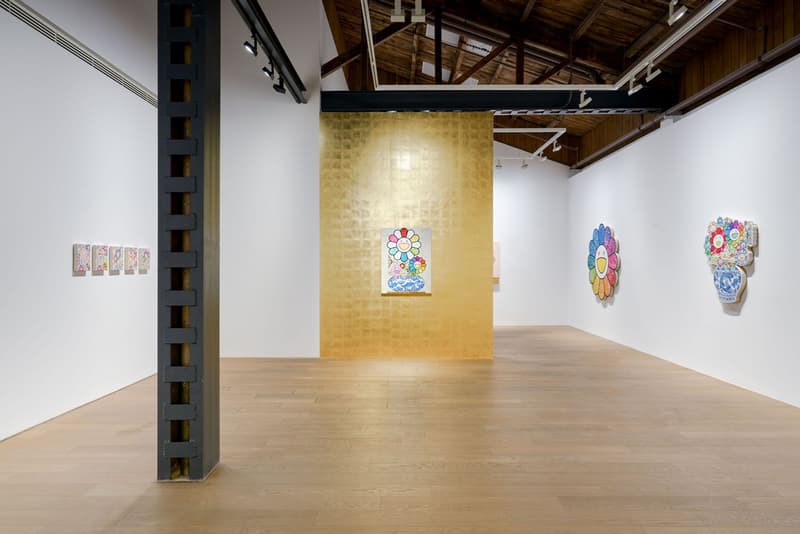 Check Out Takashi Murakami's Vibrant 'Still Lifes with Flowers' Exhibit kiki mr dob painting acrylic art shangai perrotin lucky cat vibrant flower
