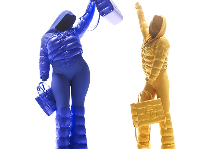 Telfar Dips Puff Capsule in Yellow and "Painter's Tape" Blue